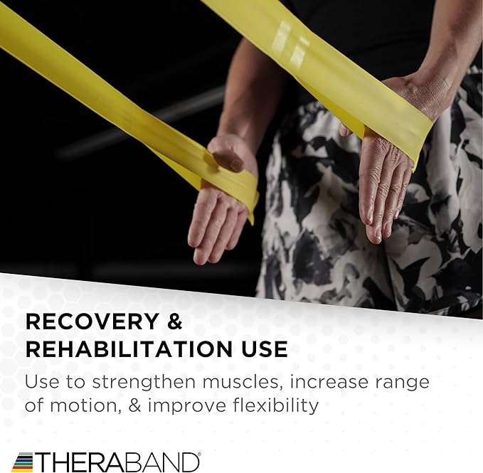 THERABAND CLX Resistance Band with Loops, 5-Foot Non-Latex Exercise Band for Mobility, Rehab, Stretching & Home Workouts, Color-Coded Resistance Levels