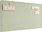 Fluxynara Large Bulletin Board, 59" x 35.4" Cork Board Alternative with 24 Safe Removable Adhesive Tabs, Foldable Felt Pin Board for Home Office, Classroom, Bedroom,Entryway for Walls—Sage