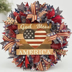 250th Anniversary Patriotic Wreath, Red White and Blue Wreath All-Weather Farmhouse Outdoor Holiday Decoration, Memorial Wreaths 3D Eagle Wreaths for Front Door (E)