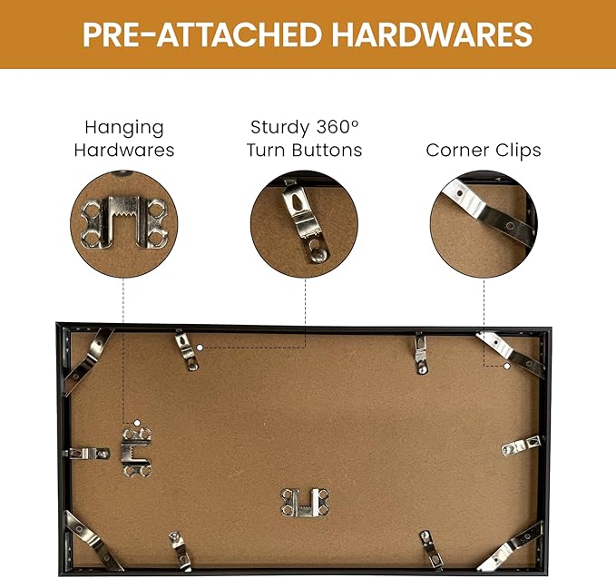 6x14 Aluminum Metal Picture Frame,Tempered Glass Gold Photo Frame 6x14 for Family Photo,Posters,Art,Document to Wall Mount Horizontally or Vertically