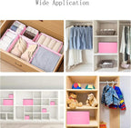 Drawer Organizer,12Pcs Dresser Drawer Organizers Foldable Closet Organization and Storage Dividers for Underwear, Sock, Baby Closet Organizer(Pink)