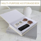 MAOBUYOU Decorative Linen Book Set of 2, Faux Book Storage Box, Coffee Table and Bookshelf Decor