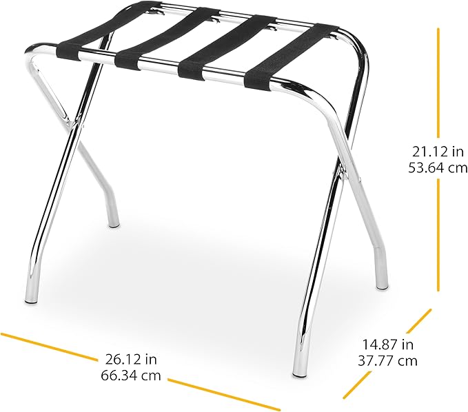 Whitmor Chrome Luggage Rack - Foldable - Commercial Quality