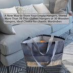 Clothes Hanger Organizer Holder for Space Saving, Fresheracc Hanger Triangle Storage Bag with Handles for Closet Tidier Laundry Rooms Wardrobe Drying Rack, Waterproof Container (Mesh Grey)