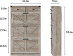 Shoe Cabinet with 3 Flip Drawers & 2 Drawers,Freestanding Shoe Storage Cabinet for Entryway,Farmhouse Narrow Slim Organizer Rack for Foyer,Hallway,Grey