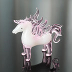 LONGWIN Crystal Pink Unicorn with Wings Animal Collectible Figurines, Hand Blown Glass Animal Gifts for Girls and Women Home Decor