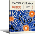 Yayoi Kusama Print Vintage Japanese Wall Art Abstract Yayoi Kusama Poster Minimalist Painting Art Exhibition Suitable for Japanese Bedroom,Living Room Office Decor 8x10in Framed