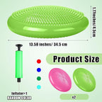 2 Pcs Wiggle Seat Inflated Wobble Cushion Flexible Balance Disc with Air Pump for Core Stability Strengthening Improving Posture Physical Exercise