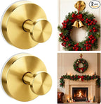 Wreath Hangers for Front Door, Suction Cup Hooks for Door Wreaths, No Damage Door Wreath Hanger for Over The Door/Glass Window/Outdoor, Christmas/Thanksgiving/Halloween/Holiday (Gold, 2-Pack)