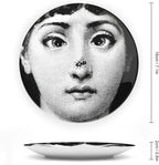 Lina Cavalieri Plate, Wall Decorative Plate, Mysterious Face Plate Wall Hanging Decoration,Including Bracket And Special Spring HooK,style-4,7inch