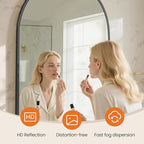 Sweetcrispy 20"x30" Arched Black Bathroom Mirrors for Wall, Bathroom Mirrors for Over Sink, Metal Framed with HD Shatter-Proof Glass for Entryway, Living Room, Bedroom