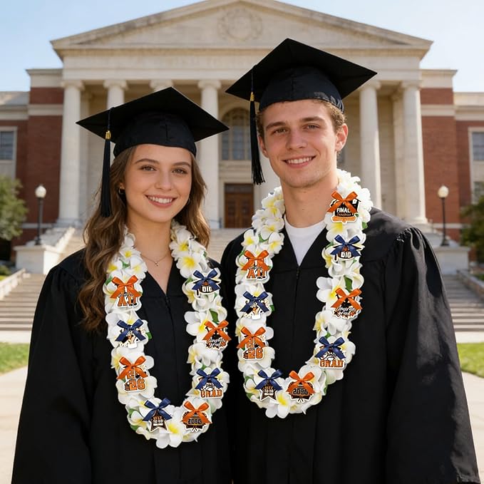 Leis for Graduation 2026, Artificial Flower Wreath with Cards Graduation Lays Gifts, Congrats Grad for High School