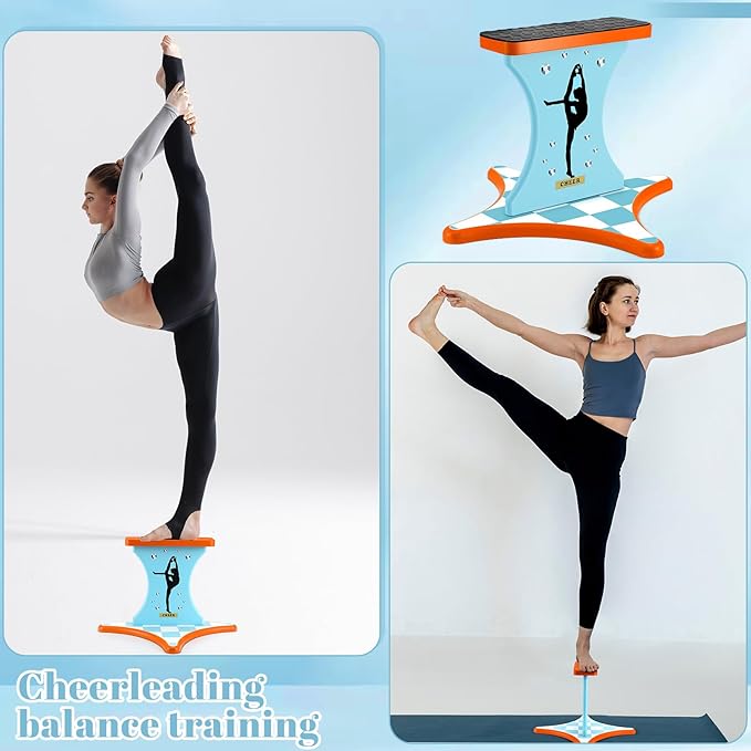 Cheer Balance Trainer 13.4 x 12.2 Inch Wooden Cheer Flyer Stand Cheer Stand for Flyers Cheerleading Stunt Balance Flexibility Trainer Equipment Promote Core Strength Coordination