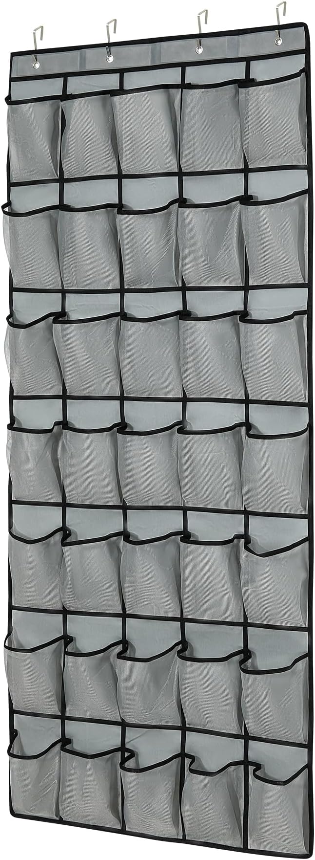 35Large Pockets Over The Door Shoe Organizer, Mesh Pockets Shoe Holder Rack, Capacity hanging shoe organizer，door shoe rack With 4 Metal Hook.