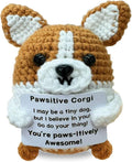 Positive Emotional Support Corgi, Funny Handmade Crochet Corgi for Brother, Valentine's Day Gift