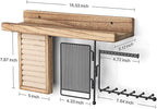 SOLIMINTR Hanging Jewelry Organizer Wall Mount with Rustic Wood Shelf, Ring Display Box, Ear Studs Earring Holder, Rotating Necklace Holder Organizer