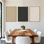 Large Neutral Abstract Wall Art Framed Mid Century Modern Canvas Paintings Artwork Geometric Wall Decor Modern Abstract Artwork Minimalist Art Prints Boho Home Decor for Living Room Bedroom Bathroom Office 36x24 Inch Set of 3