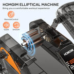 HOMGIM Under Desk Elliptical Machine - Quiet Motorized Leg Exerciser with Smart Remote, 12-Speed Manual Programs Auto/3 Auto Programs LCD Display & Bidirectional Motion for Home/Office