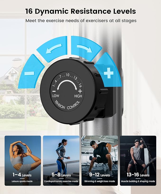 THERUN Elliptical Exercise Machine, Ultra-Quiet Elliptical Machine for Home, 6KG Flywheel Elliptical Trainer, 16 Resistance Levels Elliptical Training Machines w/Pulse Sensor, LCD Monitor