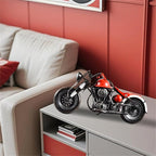 Vintage Motorcycle Model Decorative Collectible - Handmade Retro Iron Motorcycle Figurine Decor Art for Vintage Home Office Decor