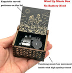 Pursuestar Black Wooden Wind Up Music Box - Fur Elise, Vintage Engraved Wood Mechanism Musical Gifts for Anniversary Mother's Day Valentine's Day Christmas Thanksgiving Birthday