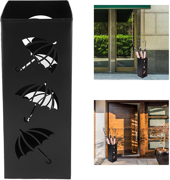 Umbrella Stand, Compact Space Saving Stand, Rustproof Powder Coated Steel with Rustproof Design, Ideal for Entryway, Office & Home Storage