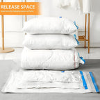 8 Pack Large Vacuum Storage Bags, Vacuum Seal Bags for Clothing with Hand Pump, 80% Space Saver Bags for Clothes, Pillows, Comforters and Blankets, Home Travel Essentials