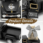 Black Mini Metal Truck Decor: Farmhouse Coffee Bar Decor - Vintage Truck Decor for Countertop, Tiered Tray, Coffee Station