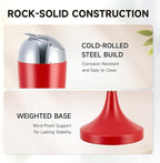 CO-Z Adjustable Floor Standing Ash Tray, Smokeless Outdoor Ashtray with Lid for Home Patio Cigarettes Ash Butt Disposal, Stainless Steel Windproof Stand Ashtray in 20", 27.5", 35" Heights, Red