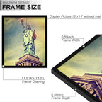 100% Solid Wood 12x14 Picture Frame Set of 3, Black Frame for 12 x 14 Inch Picture Poster Photo, Light Weight 12 by 14 HQ Matte Black Frame for Wall - 3 Pack/Black/12 x14