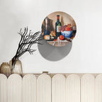 Decorative Ceramic Plates, 6 Inch, Cheese Makes Wine Taste Better Round Display Plate, Home Wobble-Plate with Display Stand, for Kitchen Living Room Office Countertop Decor