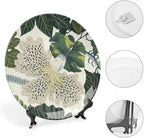 Green And White Chinoiserie Floral Ceramic Decorative Plate for Display Festival Farmhouse Supplies Kitchen Art Decoration Holiday Party Decorations Customize Gifts for Men Women Anniversary