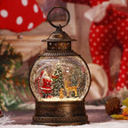 Christmas Snow Globes, Lighted Decorations Musical Snow Globes Lantern, Santa Christmas Decoration Indoor Home Décor & Gift, 6H Timer, USB/Battery Operated,