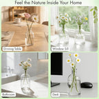 YOUEON 16 Pack Clear Glass Bud Vases, Small Bud Vases in Bulk, Glass Flower Vases for Centerpieces, Vintage Decorative Bottle Vases for Flowers, Home Decor, Wedding Reception, Office