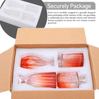 Mapoxy Glass Bud Vases Set of 4,Small Orange Flower Vases for Wedding Centerpiece Table Decorations,Clear Vintage Embossed Mini Vases,Flower Arrangements in Vases for Party or Home Decor