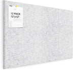 Large Cork Board for Walls 48"x36" |Cork Board Alternative| 12 Pack Felt Wall Tiles| Light Gray Bulletin Board with Removable Adhesive | Cork Boards Pinboard for Office Home Classroom，Light Gray