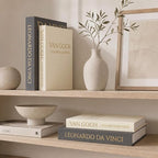 MAOBUYOU Decorative Storage Books Set of 2, Linen Cover, Gold Letters, Beige and Dark gray