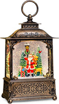 Christmas Snow Globes Lantern with Music, Santa Claus Scene Snow Globes with Water Swirling Glitter Effects, USB/Battery Powered with 6-Hour Timer, Christmas Decorations Gift