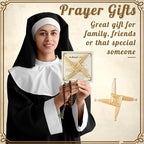 Bucherry St. Brigid's Wall Cross Decor Irish Gift Cross with History Card for Irish Blessing Gift for Celtic Imbolc Decor(Classic Style,8 in,Straw Color)