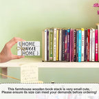 Mini Decorative Books for Home Decor, Small Rustic Wood Book Stack for Table Decor, Home Sweet Home Books for Living Room Bookshelf, Farmhouse Stacked Book Decorations (L32)