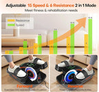 Under Desk Elliptical Machine, Electric Elliptical Leg Exerciser While Sitting for Seniors with Upgraded 15 Speeds & 12 Auto Mode, Forward & Reverse Direction, Quiet Portable Seated Pedal Exerciser