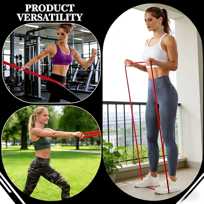 16-Pcs Resistance Bands Set - Premium Elastic Workout Bands for Home Gym, Strength Training, Yoga & Physical Therapy