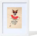 16x20 Poster Frame White, Wooden Art Frame for Wall with Tempered Glass, 11x14 Mat Frame 16x20 without Mat,16 By 20 Gallery Frame for Home Decor