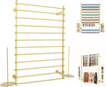 12 Layers Gold Wall Display Stand Wrapping Paper Ribbon Organizer Tie Scarf Rack Belt Towel Holder Spool Hijab Stand Metal Shelving for Home, Retail Stores, Flower Shop, Studio, Sewing-80cm