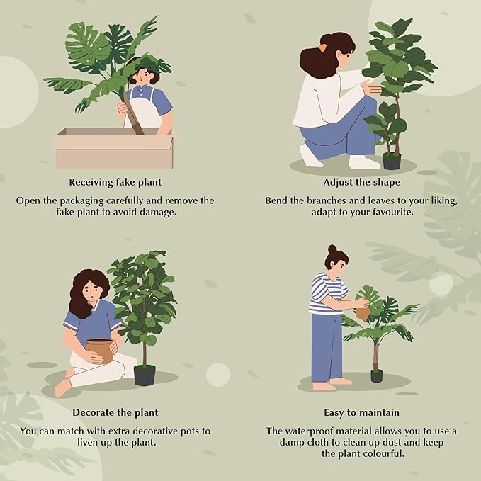VECELO Artificial Fiddle Leaf Fig Tree 6FT(71in), Tall Fake Floor Plants with 150 Large Realistic Leaves in Plastic Pot for Indoor Outdoor Living Room Home Decor