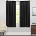 Sweet Home Collection Window Curtains Treatment Panel 63" or 84" Long in Stylish and Unique Patterns and Designs for All Home Décor Ribcord Black
