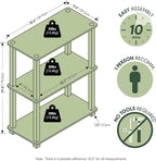 Furinno TURN-S-TUBE Storage Shelves, 3-Tier Book Shelf, Corner Shelf, Toolless Open Shelves, for Organization and Storage, Living Room, Garage, Home Office, Sonoma Oak