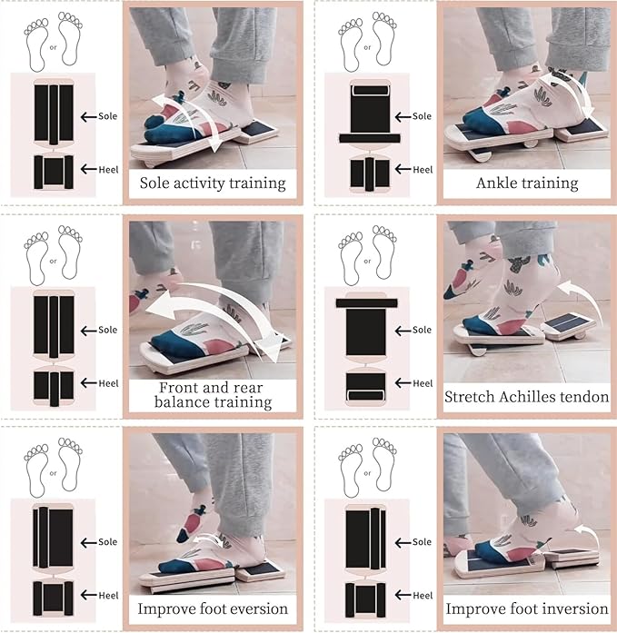 Ankle Balance Board, Foot Trainer, Ankle Strengthener Set, Single Foot Balancing Board, Posture Corrector, Foot Strengthening Trainer for Sprained Ankle Valgus
