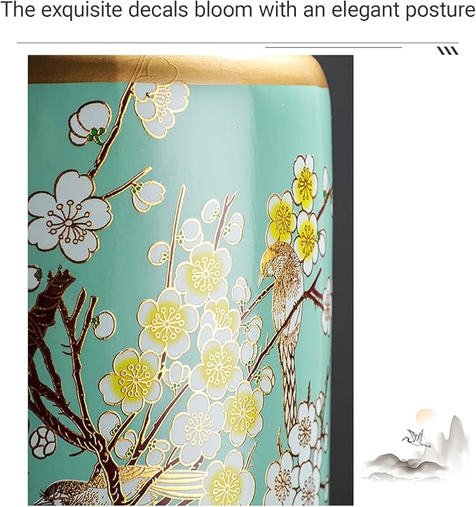 Commercial Ceramic Vintage Umbrella Stand Hand-appliqué Chinese Large capacity Umbrella Holder Organizer Umbrellas Storage Bucket for Entryway(B)