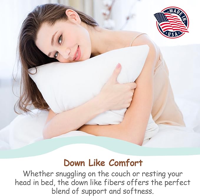 Pillowflex Synthetic Down Pillow Insert - 13x19 Down Alternative Pillow, Ultra Soft, Small Rectangle, Lumbar, Travel, Neck, Sleeping Pillow - 1 Decorative Pillow Form